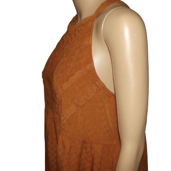 Maurices Tank Sz Medium Gold Pumpkin Spice sleeveless racerback top blouse shirt - Picture 6 of 9
